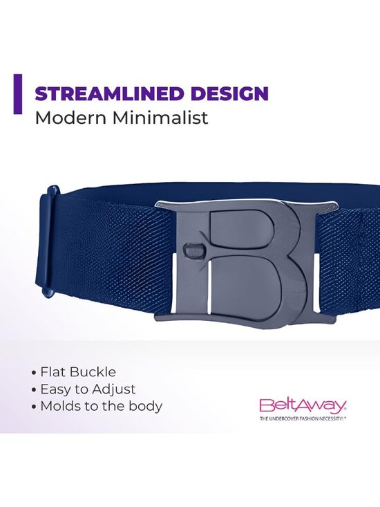 Adjustable No Show Women\'s Stretch Elastic Belt - Invisible Flat Buckle for